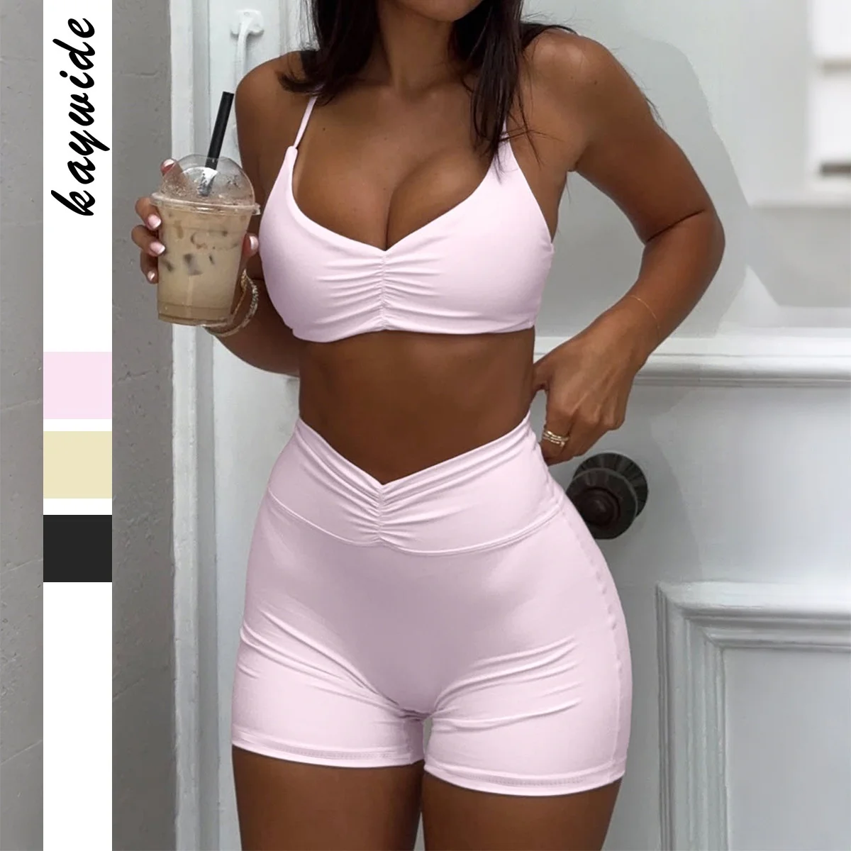 

Summer Yoga Sle Women's Two-Piece Set Ne Hanging Tube Top orts Casual Sportswear Cross-Border Faion 2025 Spring