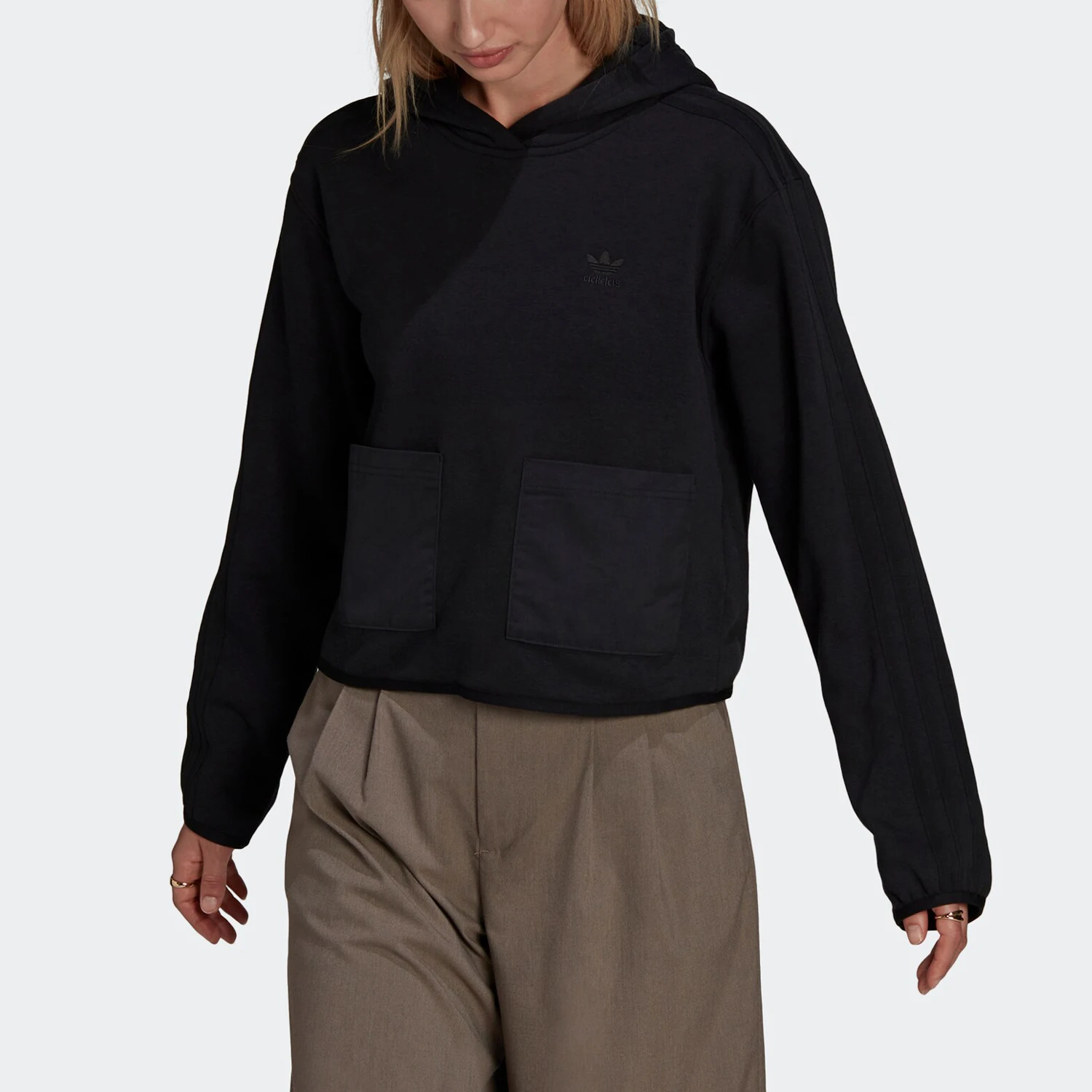 

Adidas genuine Three Stripes Women's Minimalist Knit Hoodie HE4678