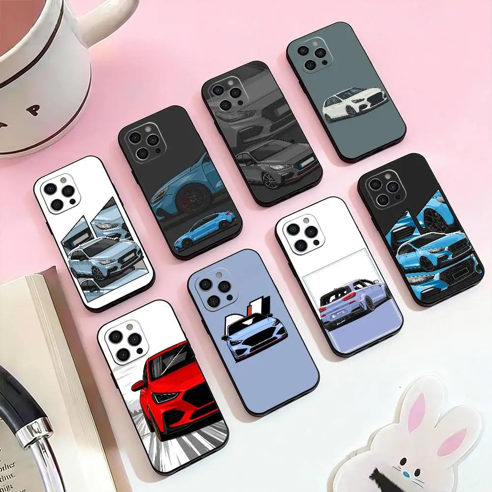 

I30N Blue Cars Phone Case For iPhone 17,16,15,14,13,12,11 Plus,Pro,Max,XS Silicone Soft Cover