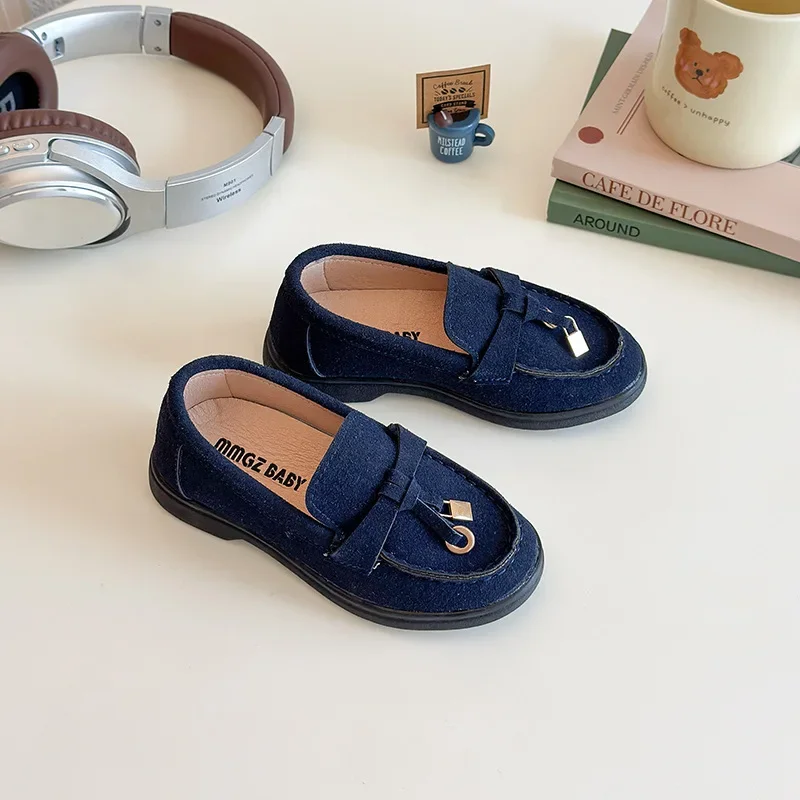 Simple New Children's Foreign Style Children's PU Leather Fashion Shoes 2026 New Spring Autumn Baby Casual School Student Loafer