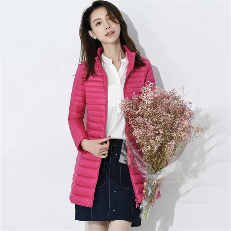 Women Autumn Winter Light Down Jacket Women's Fashion Stand Collar Ultra-Light  Slim Coat 2024 New Female Portable Outwear