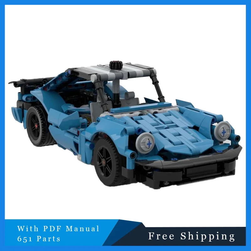

651 PCS Technical Mechanical Group Blue Cool Race Car Bricks Model Sport Car Kits For Adults to Display Build Collectible Gifts