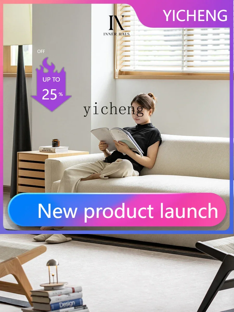 

A2-7 Straight Row Double Three-Seat Sofa Cream Wind Antifouling Fabric Vintage White Fabric Sofa