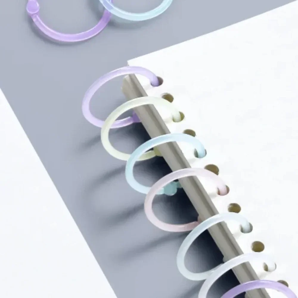 32pcs/set O15mm Loose Leaf Binder Rings Opening Notebook Refill ffice Book Binding Keychain Ring DIY Photo Album Circle Clamps
