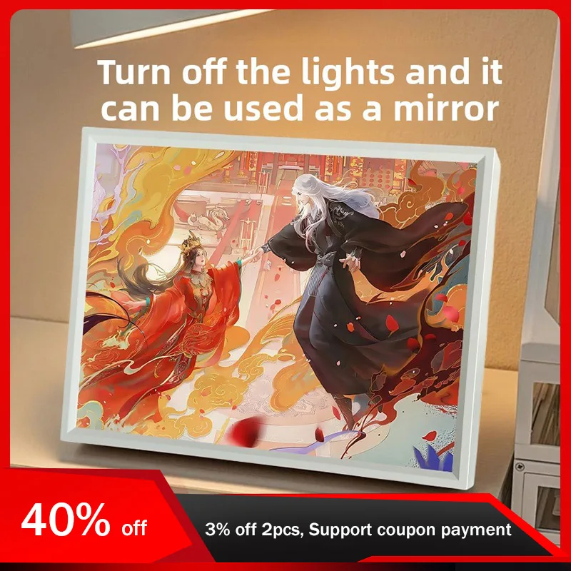 

21cm/8.27in 3D Anime Renegade Immortal Light Painting Figures Peripherals Mirror Creativity Table Display Toy Bedroom Decoration