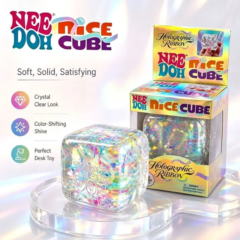 Needoh Holographic Ribbon Squeeze Sensory Colorful Knead Stretch Anxiety Relief ADHD Fidget Leisure Adult Teenagers Gift