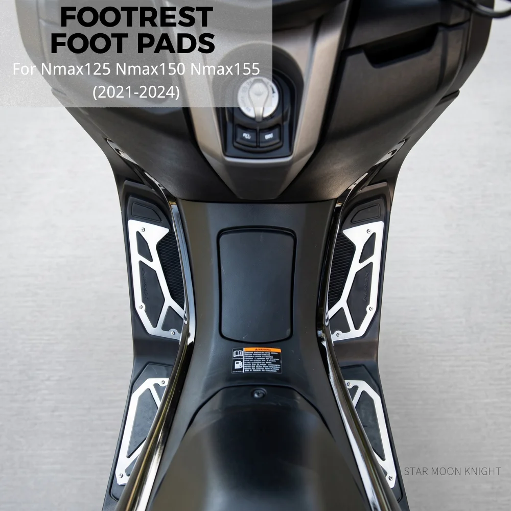 Motorcycle Footrest Foot Pads Pedal Plate Pedals For YAMAHA NMAX 125 NMAX 150 NMAX 155 2021- 2024 Footrest Accessories Footpads