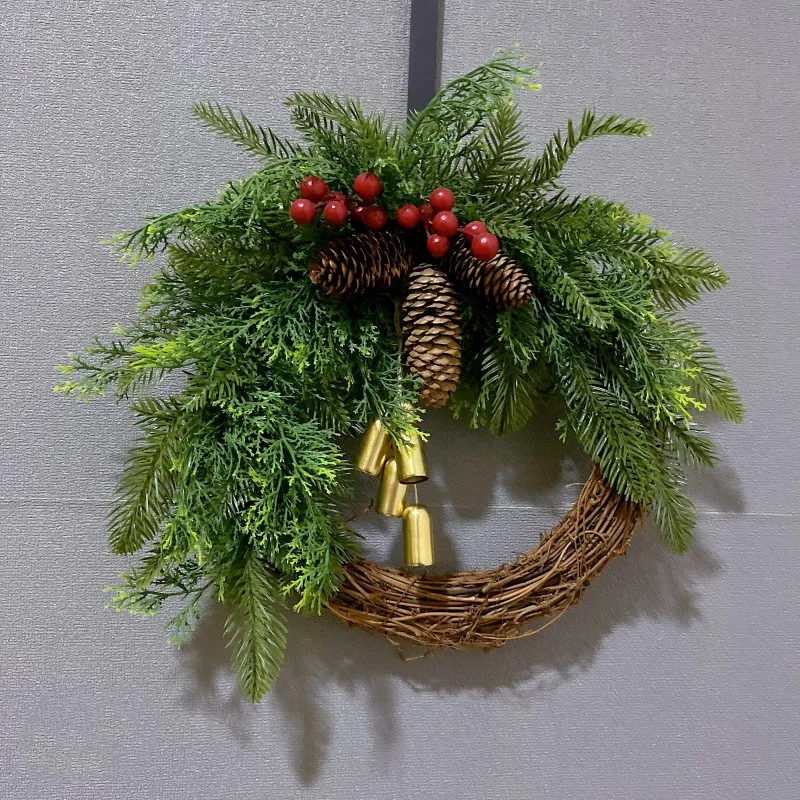 

Рождественский венок, фермерский дом, гирлянда в стиле бохо, колокольчик, гирлянда, дверные подвесные елочные украшения, подвесные украшения, Рождество