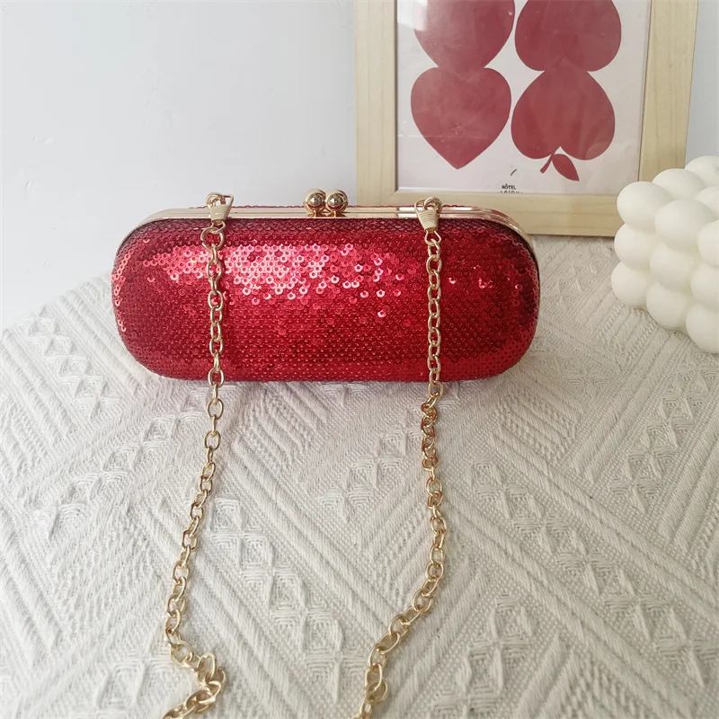 

Elegant Small Bling Sequins Evening Clutch Rhinestones Purse Ladies Fashion Mini Money Bag