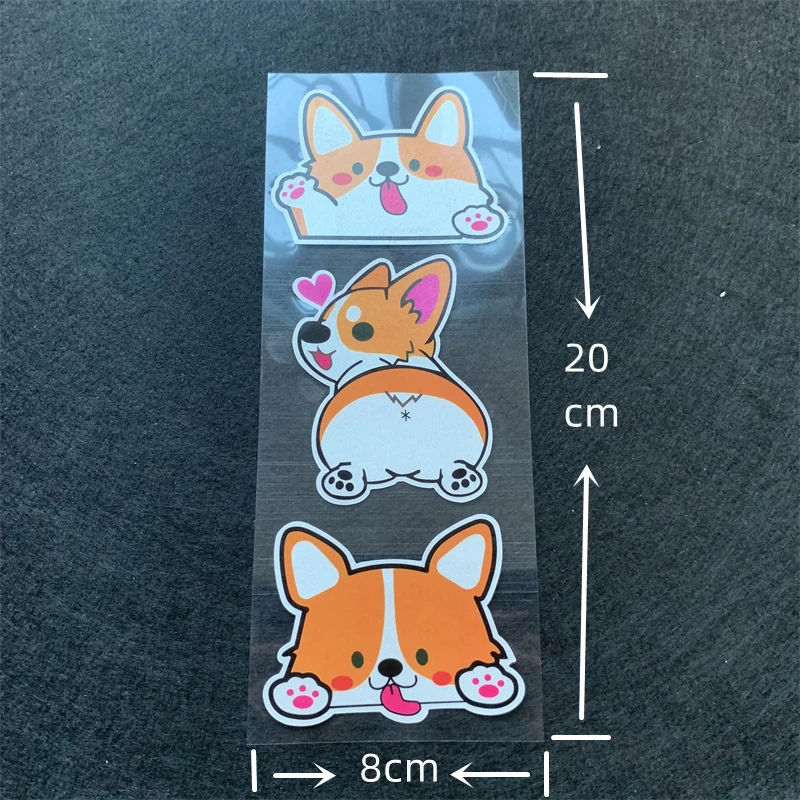 Husky corgi Fadou Shiba Inu stickers Motorcycle reflective waterproof stickers scooter helmet decoration Cover scratch stickers