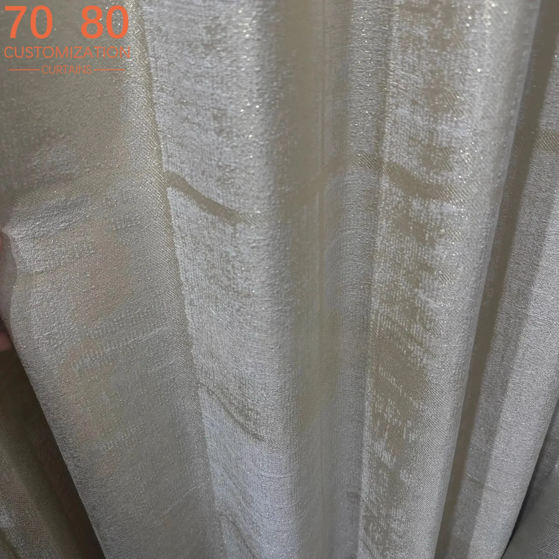 Fine Shimmering Golden Luster Jacquard Thickened Soundproof and Blackout Curtains for Living Room and Bedroom Partition Curtains