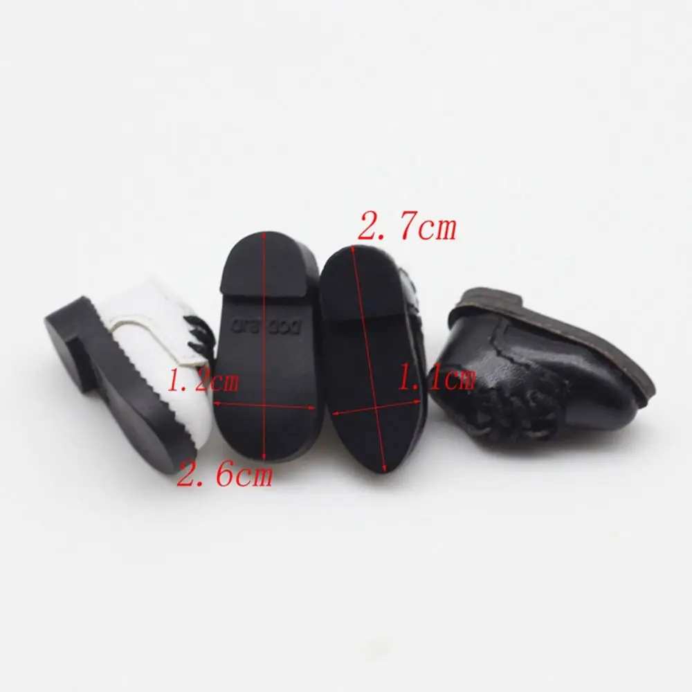 1Pair Mini Clothes PU Leather 1/12 Bjd Shoes Round Toe Shoes PU Leather Shoes 1 Pair Mini BJD PU Shoes 1/12 BJD