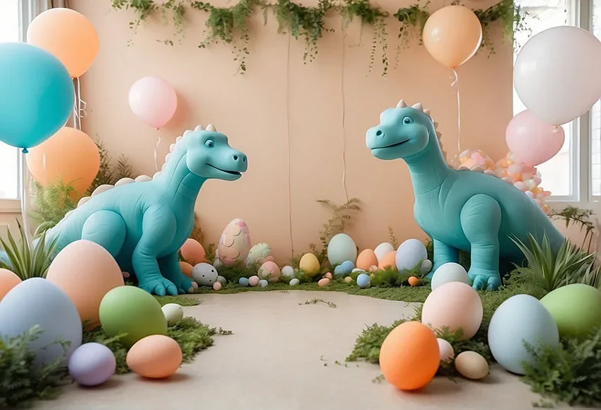 Mehofond Photography Background Jungle Forest Dinosaur Balloon Children Birthday Cake Smash Portrait Decor Backdrop Photo Studio