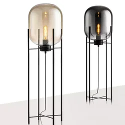 Vintage Glass Floor Lamps Sofa Bedside Table Stander Lamps Nordic Living Room Bedroom Conner Floor Lights for Room Decor Fixture
