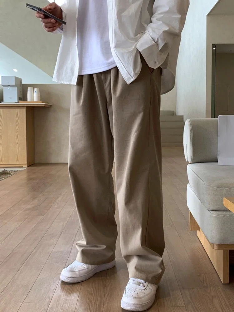 

Loose Straight Leg Men's Casual Pants Spring Autumn New Sle Korean Version Slimming Wide Leg Long Trousers Faionable Brand