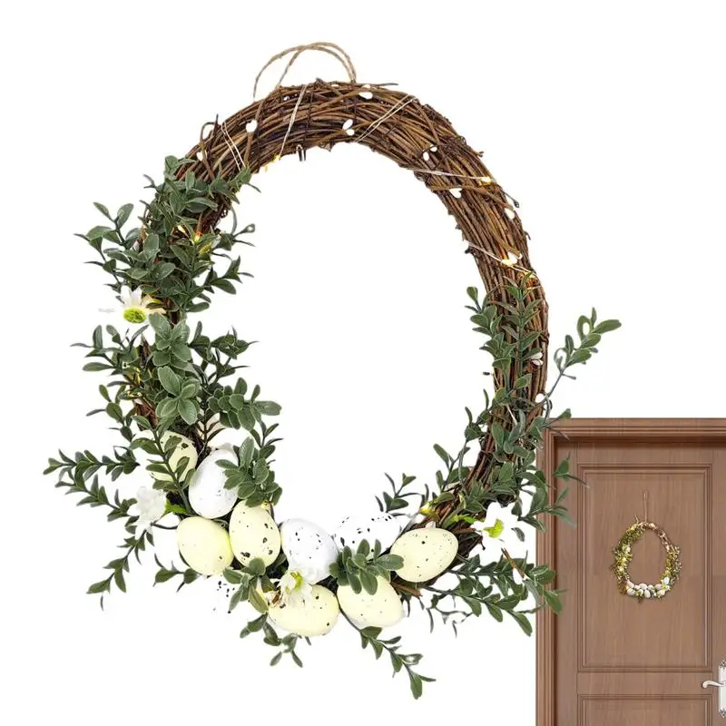 

Easter Egg Wreath Spring Home Decor Garlands Adorable Workmanship Exquisite Light Up Artificial Wreaths For Summer Spring decor