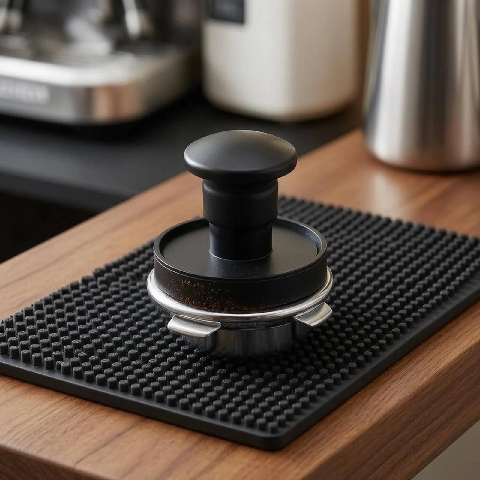 

Coffee Tamper Fungus Handle Handheld Coffee Tamper Concentric Circle Pattern Cylindrical