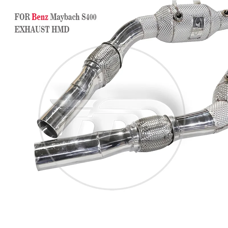 HMD Customized No-Fault Light Car Exhaust Pipe For Mercedes-Benz Maybach S400 Downpipe With Heat Insulation Customized Catalyst