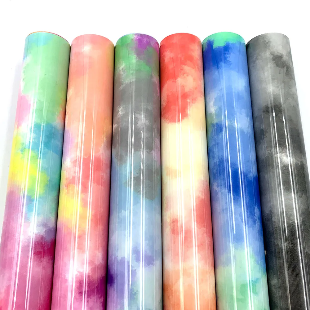 50x100cm Cloud Watercolor Tie Dye Heat Transfer Vinyl Iron on Tshirt Hot Press Film HTV Printing Costume Dress Fabric Decoration