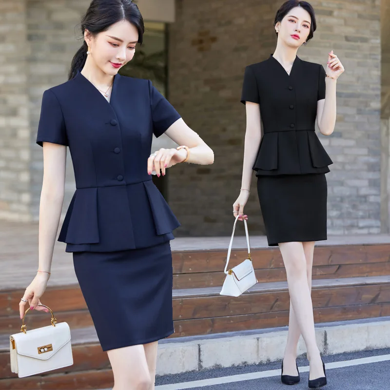 High-End Business Suit Women's Autumn and Winter New Beauty Academy Work Clothes Jewelry Hotel Front Desk Stewardess Uniform For