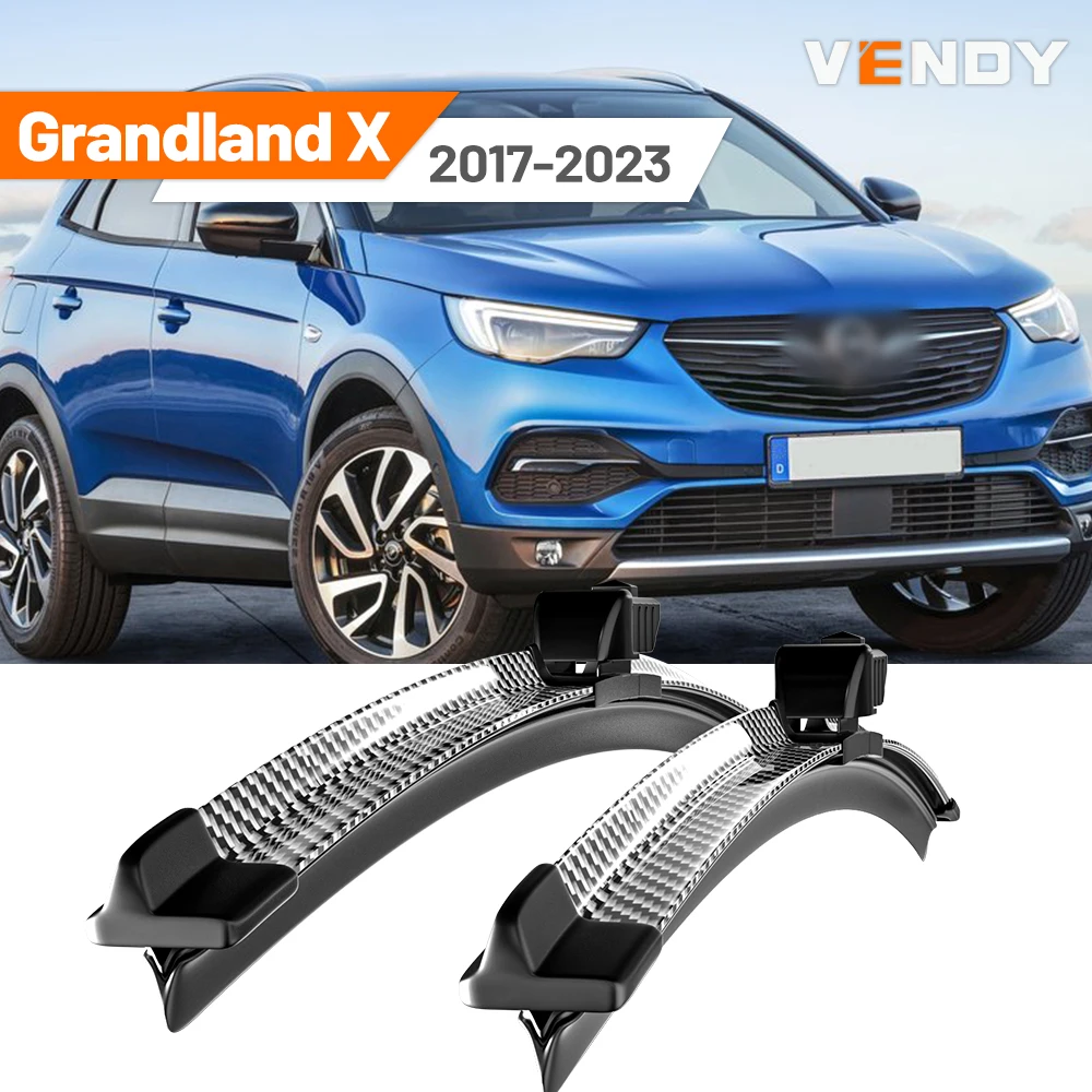 

For Opel Grandland X 2017-2023 2018 2019 2020 2021 2022 2pcs Front Windshield Wiper Blades Windscreen Wipers Carbon Fibre &Black