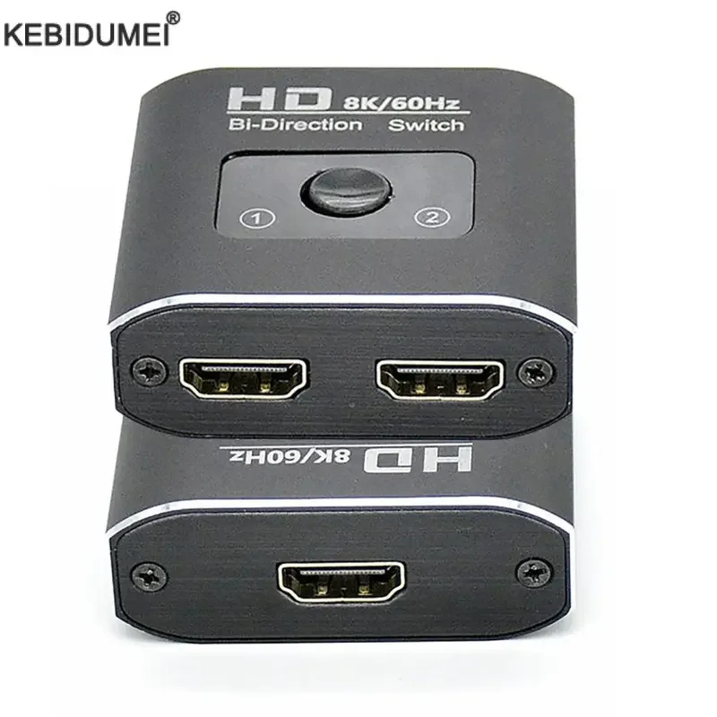USB C sakelar Video dua arah 100W, pemisah tipe C 2x1/1x2 bi-arah KVM pengalih Video Data 8K untuk Monitor komputer multisumber