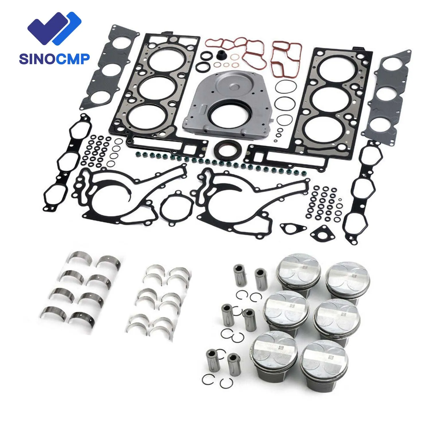 M272 Engine Pistons Gaskets Kit For Mercedes-Benz C230 C260 C280 CLK280 C300 E230E280 E300 GLK300 S300 SLK280 SLK300 2.5L 3.0L