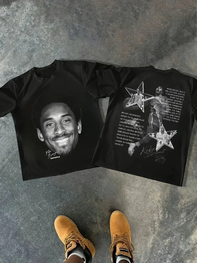 아메리칸 하라주쿠 하이 스트릿웨어 농구 탑 Y2K 오버사이즈 커플 고스 힙합 코튼 반팔 남녀 루즈 티셔츠