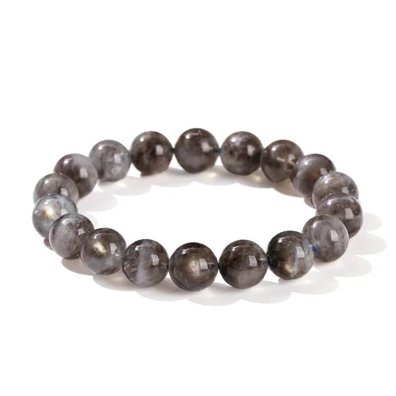 

Shinzue Natural Hell's Flashing Aquamarine Bracelet Strong's Eye Unisex Round Bead Jewelry