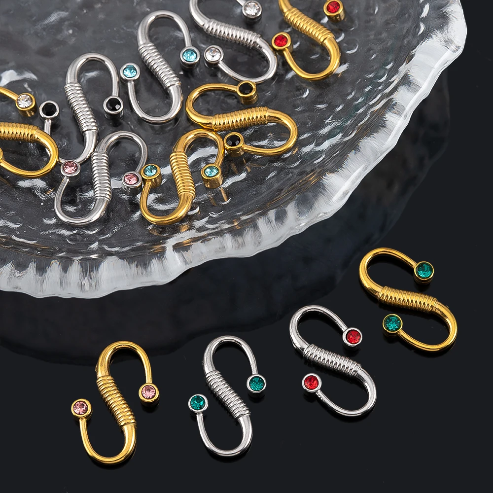 

2pcs/Lot Stainless Steel S-shaped Metal Buckle With Glass Rhinestone For DIY Jewelry Making Accessories Materials Wholesale