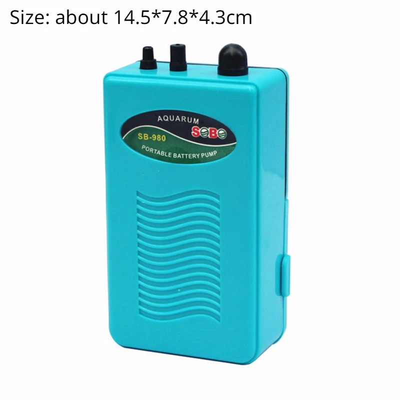 Use 10 Hours Dry Battery Cell Aquarium Air Pump Ultra Silent Single Outlet Battery Operated Fish Tank  Air Stone