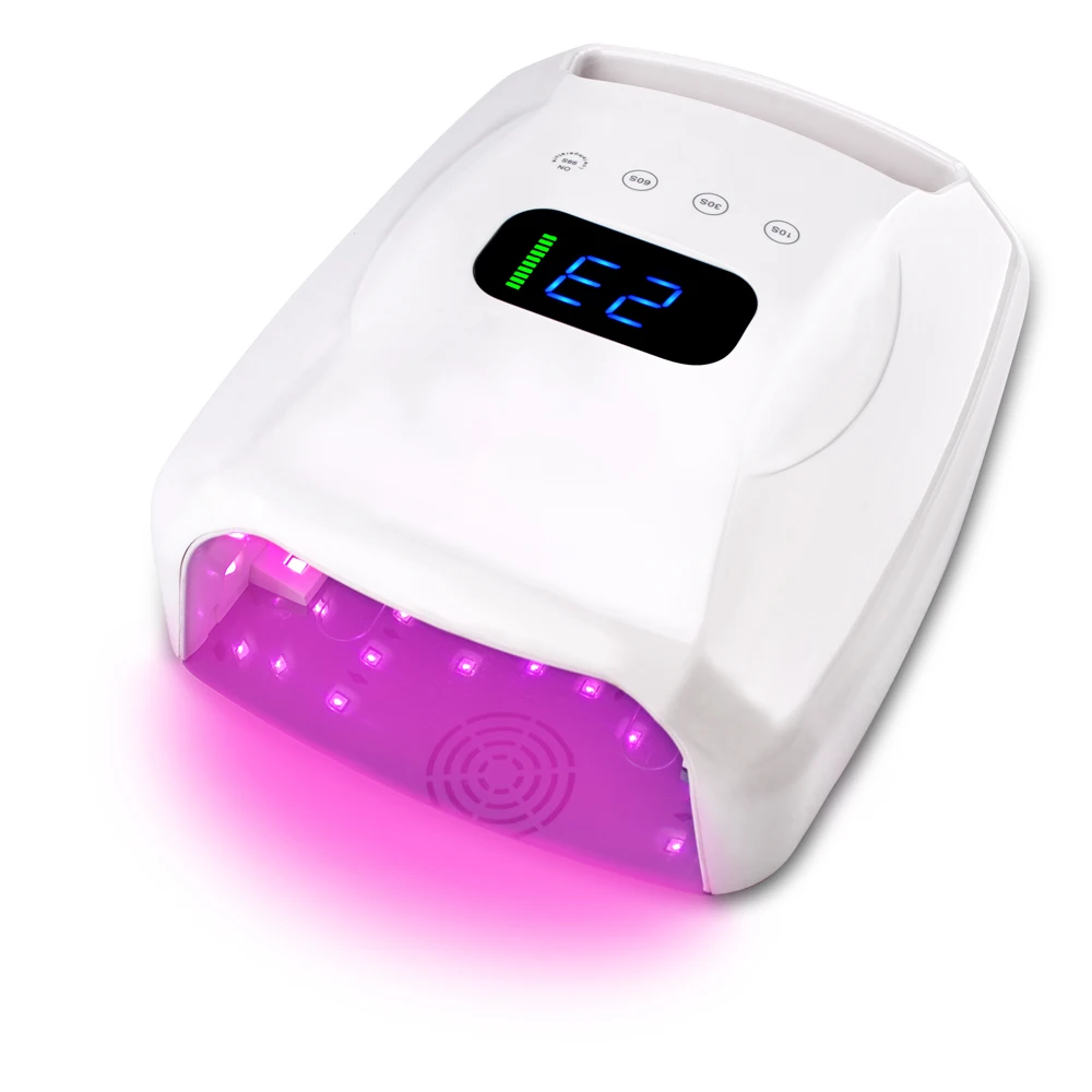New High Power 96W High Quality RED Light Cordless  LED UV Nail Lamp With Unique Design for Salon