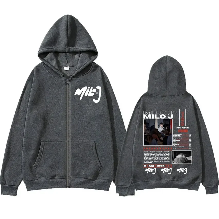 Rapper Milo J 511 Music Album Tour Zip Up Hoodie Harajuku Y2k Aesthetic Jacket Sweatshirts Men Women Casual Fleece Zipper Hooded