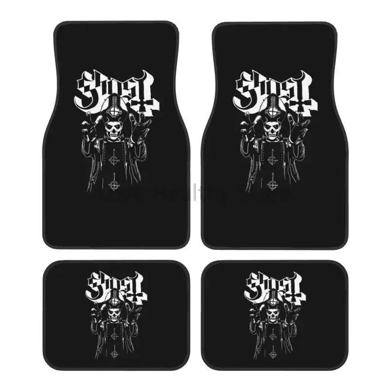 

Ghost B.C. Band Print Car Floor Mats Set of 4 Vehicle Front and Rear Carpets Non-Slip Auto Foot Mats Car Accessories Universal