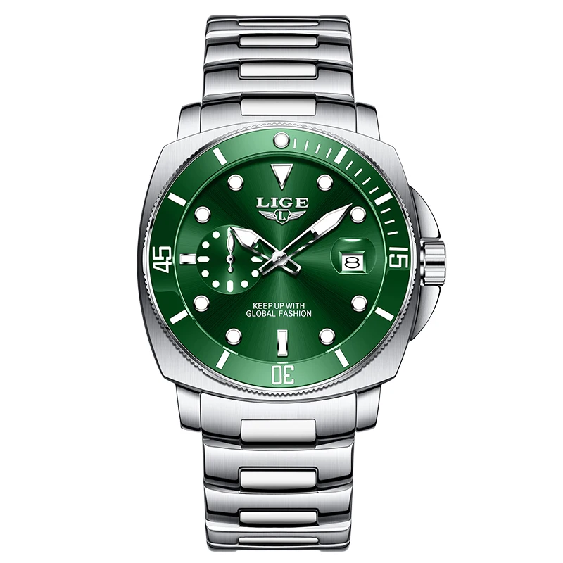Men's Trendy Waterproof Luminous Stainless Steel Watch