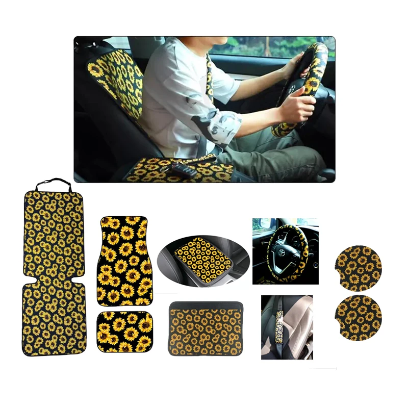 

Car Interior Accessories Set Car Coaster Steering Wheel Covers