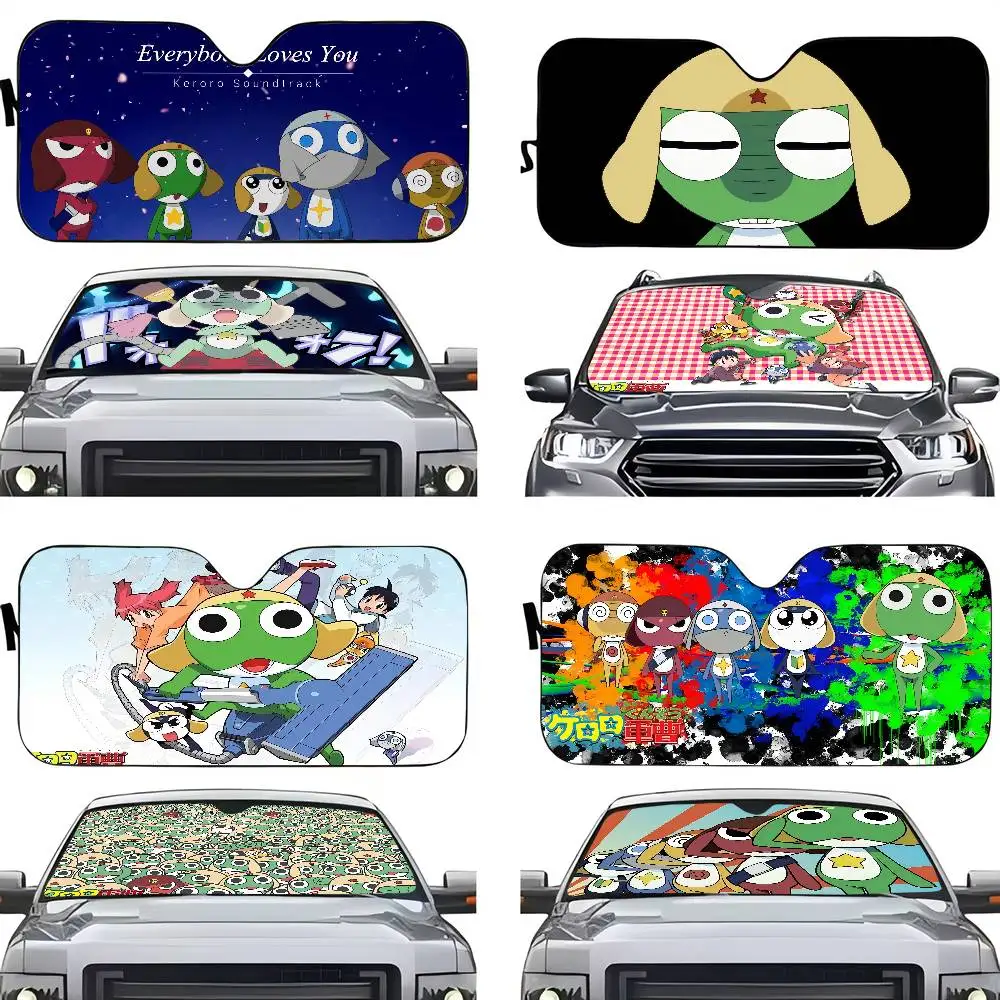 

Cartoon Funny Keroro Gunsou Frog Windshield Cover Car Windshield Banner Car Window Shade Windshield Sunshade Western Car Decor