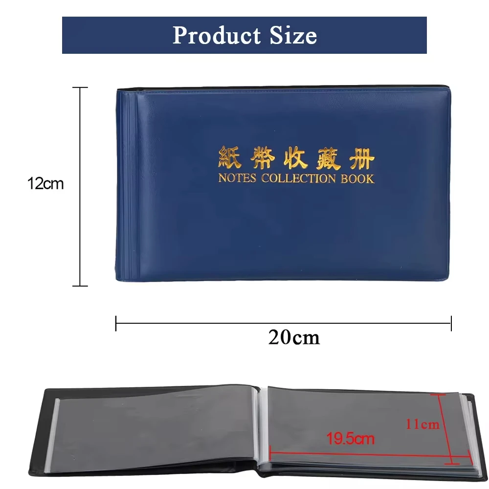 30 Pages Paper Money Collection Album Portable Cash Storage Book for Coin and Banknote Collecting Easy Carrying