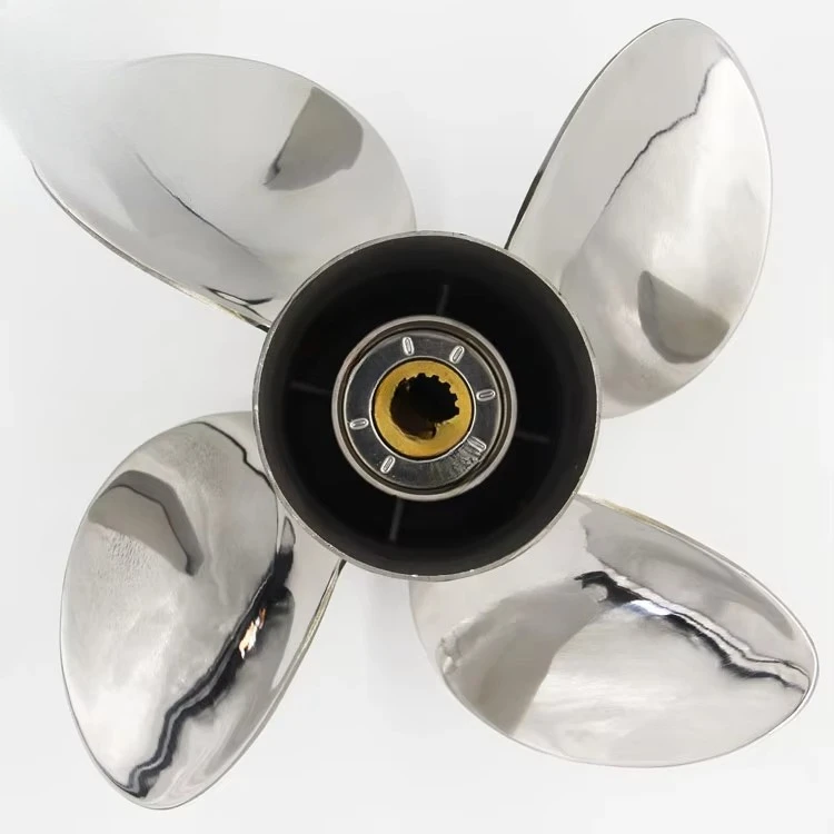 4 Blades Polished Stainless Steel Marine Propellers for Suzuki Outboard Engine 150-300hp