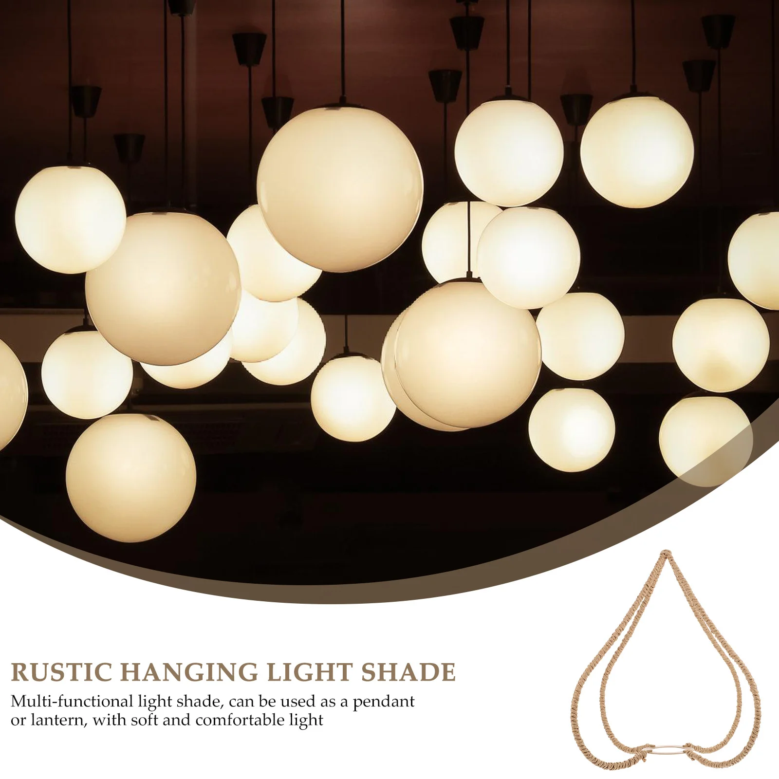 

2Pcs Rustic Hanging Light Shade Heart-Shaped Woven Lamp Cover Vintage Ceiling Pendant Lampshade for Restaurant Bar Home