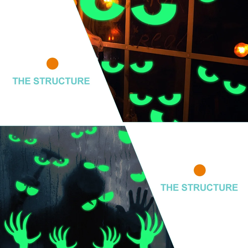 

10 Pairs Luminous Ghost Hand Wall Sticker Decoration Decals Halloween Party Supplies