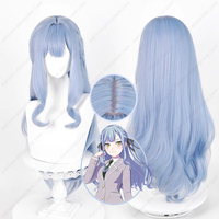 Anime Togawa Sakiko Cosplay Wig 85cm Long Silver Blue Wigs Heat Resistant Synthetic Hair