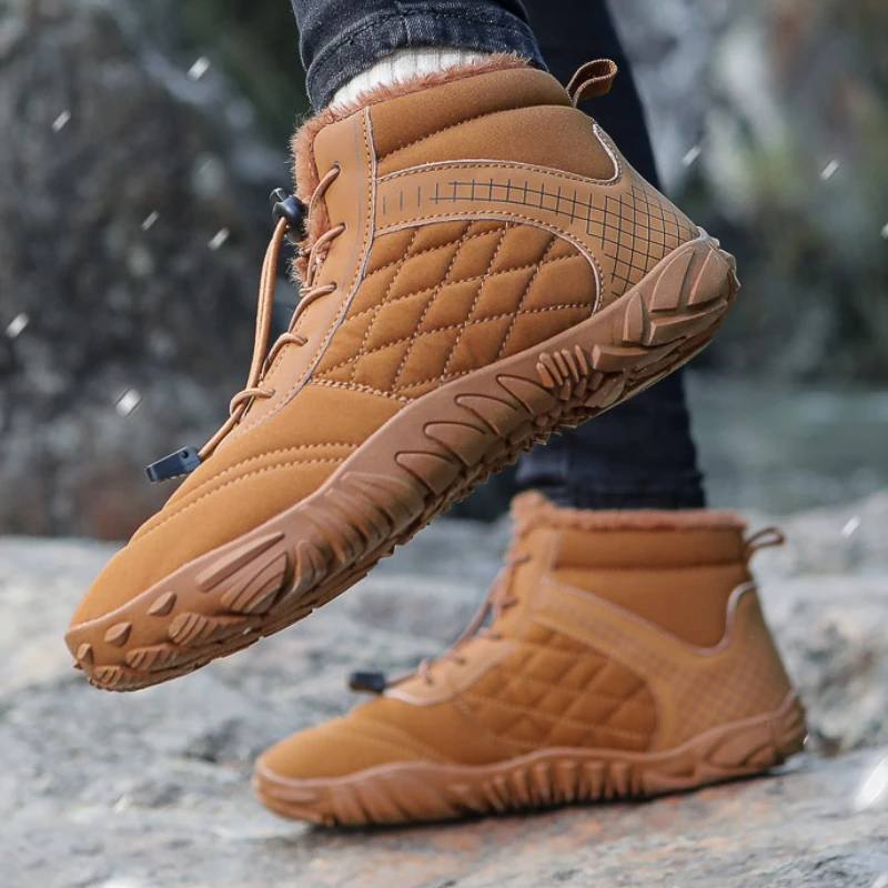 

Высокие хлопковые туфли, женская плюшевая походная обувь, мужские нескользящие зимние ботильоны, теплые уличные прогулочные треккинговые кроссовки