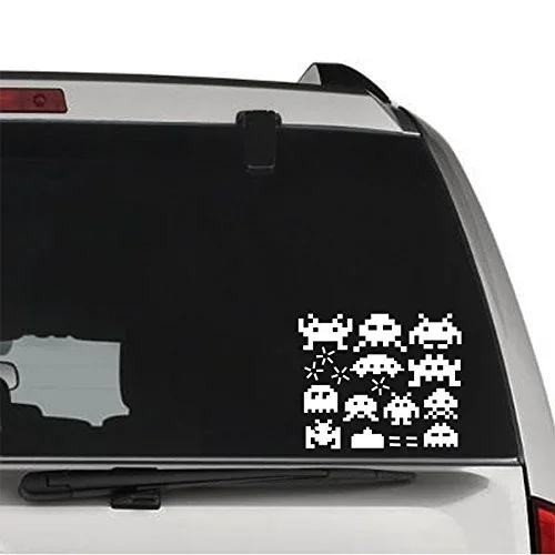 For Space Invaders 1980s Video Game PERMANENT Vinyl Decal Sticker  Windows Wall Decor Car Truck Motorcycle