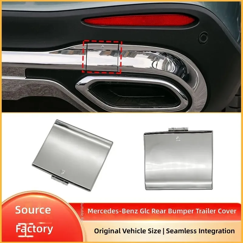 for GLC X254 Rear Bumper Tow Hook Cover Trailer Hitch Plate Chrome Finish Replacement for 2548857800