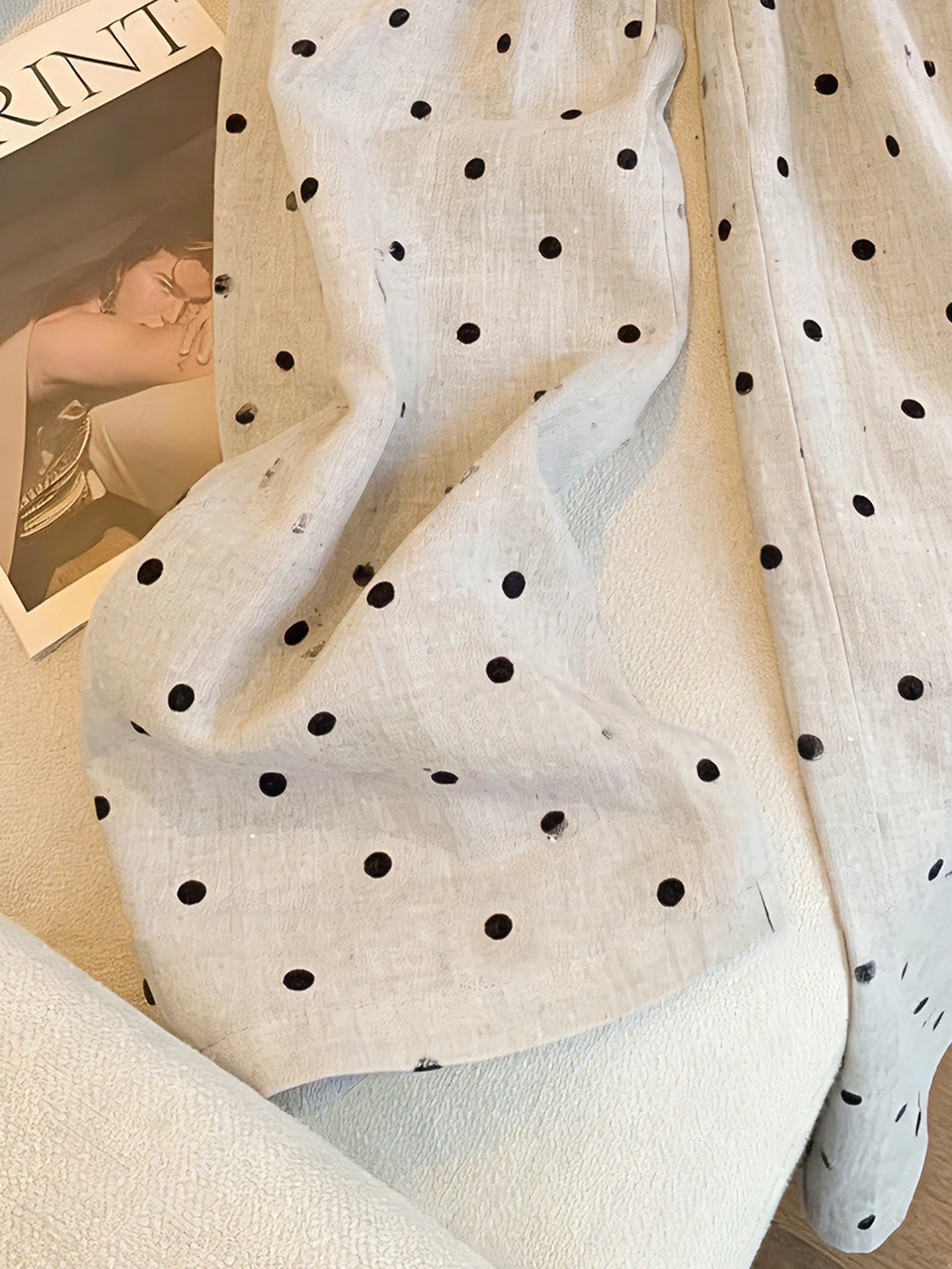 Retro Polka Dot Leinen Loose S – Linen Pant Wide Bewertung und Preis