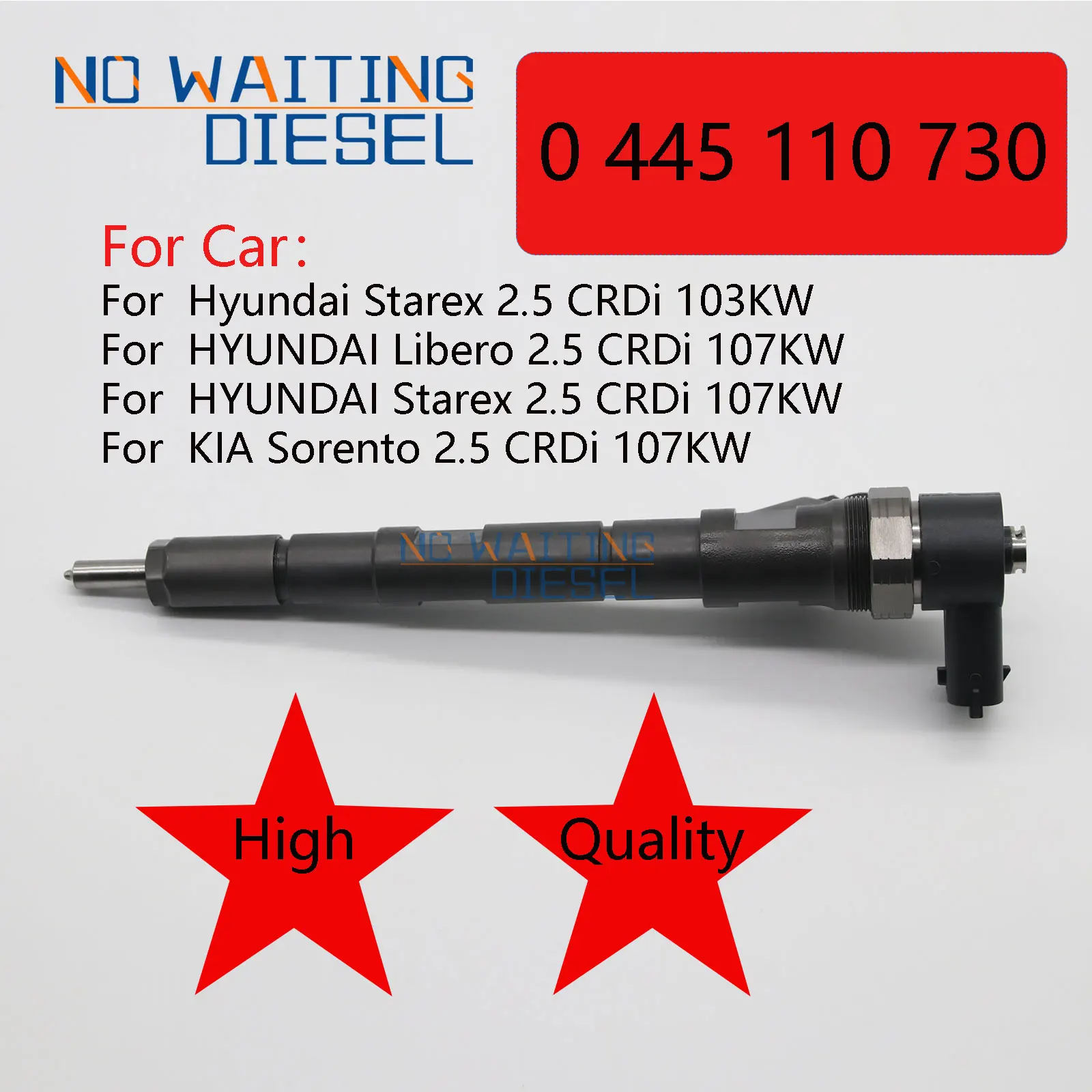 

0445110730 Common Rail injector 0 445 110 730 Fuel Injector Assembly 33800-4A100 For Hyundai Starex 2.5 CRDi 103KW