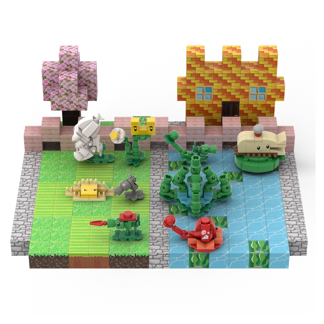 نباتات جديدة مقابل الكسالى مكعبات بناء مغناطيسية Peashooter SunFlower Chomper تجميع عمل نموذج دمية لعبة للأطفال