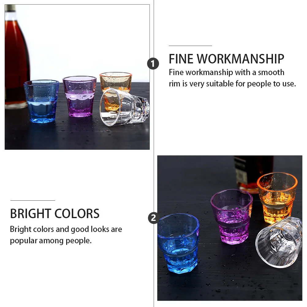 

4pcs Acrylic Whisky Cups Octagonal Transparent Blue Drinkware Fall Resistant Suitable Rum Beer Glass Bar Kitchen