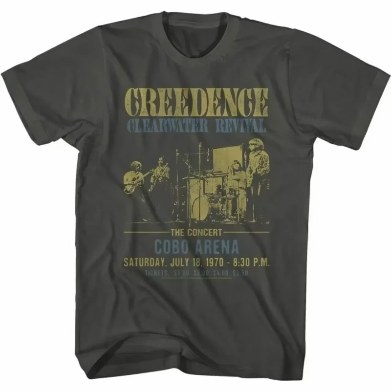 Camiseta vintage Creedence Clearwater Revival CCR para shows, camiseta Cobo Arennaa, camisetas gráficas, streetwear, camiseta oversized.